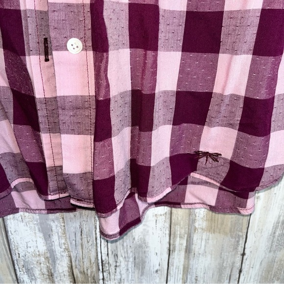 Talbots Purple Plaid Button Down - Picture 2 of 6